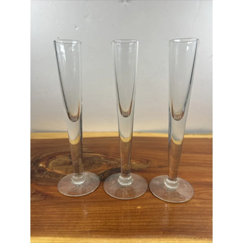 Vintage Lot of 3 Clear Glass Bud‎ Vases